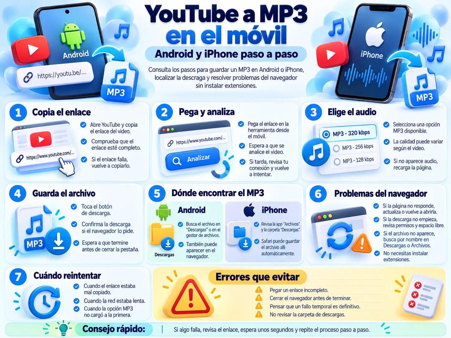 YouTube a MP3 en el móvil: Android y iPhone paso a paso